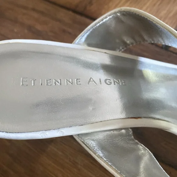 Etienne Aigner White Slide Sandals - Picture 5 of 8